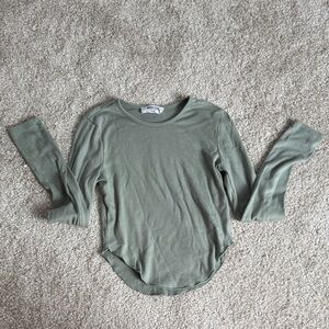 Women's Olive Green Long Sleeve Top - Double Zero